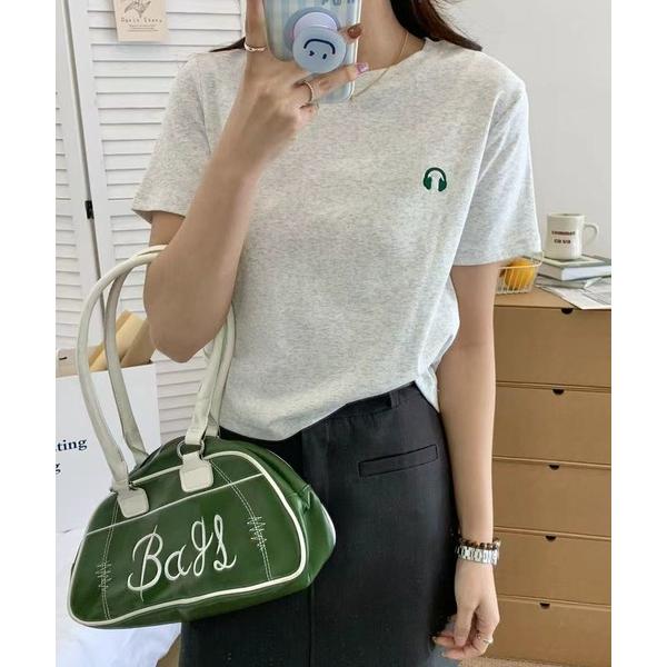 tシャツ ワンポイント刺繍入りベーシックTシャツ (SS) レディース