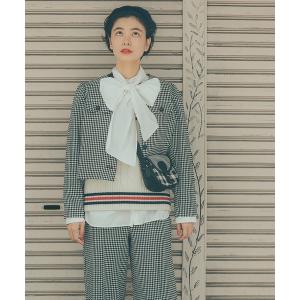 ジャケット ノーカラージャケット ウールギンガムジャケット レディース