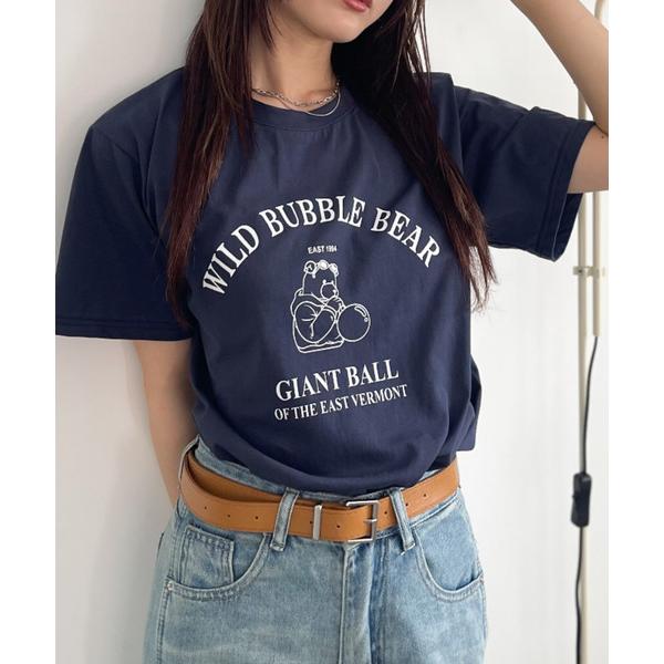 tシャツ 「Good Riddance」古着風 ベア プリント Tシャツ レディース