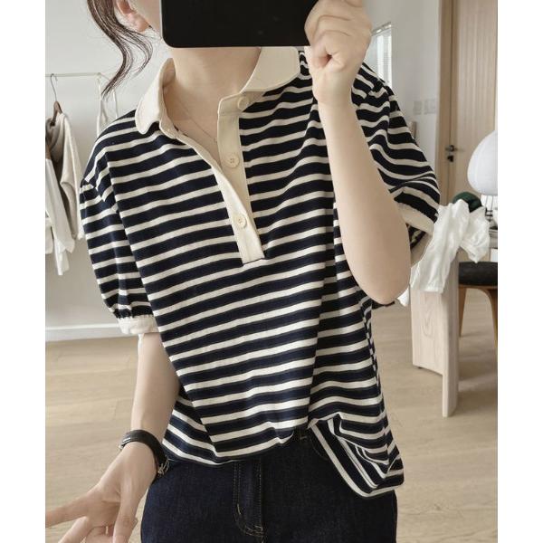 ポロシャツ ポロ オーバーサイズ ボーダー 半袖ポロシャツ -ARCADE Limited Line...