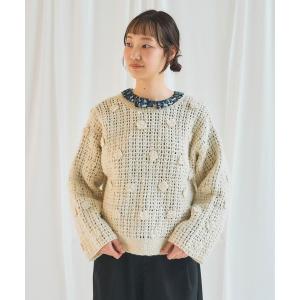 カーディガン ネパールハンドニット おはなカーディガン レディース