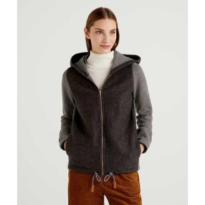 「BENETTON (UNITED COLORS OF BENETTON)」 ジップアップブルゾン MEDIUM グレー レディース