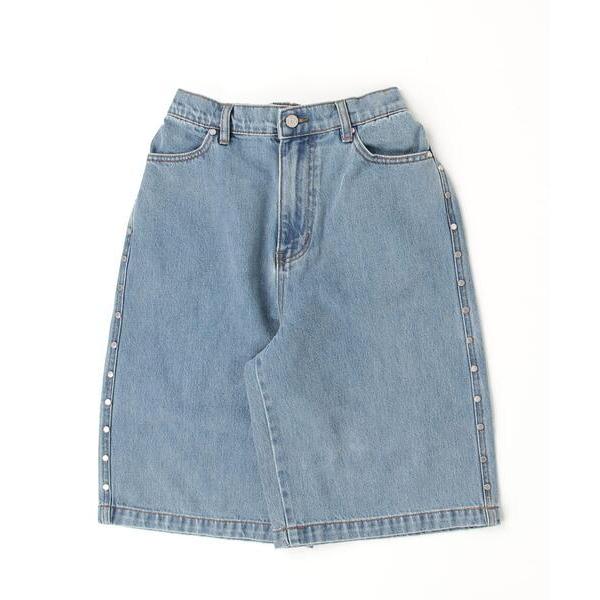 ワイドパンツ ジーンズ AFB/エーエフビー/STUDDED WIDE SHORTS メンズ