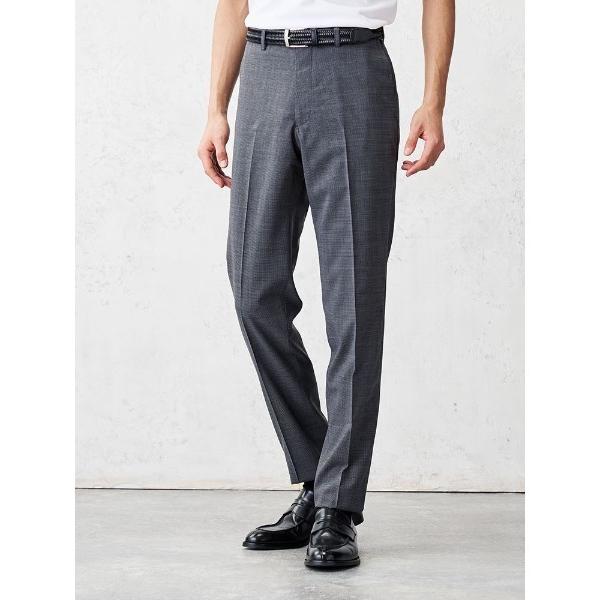 スラックス 軽量＆清涼パンツ　トロピカル生地・高通気・洗える　凄脚（すごあし）シリーズ　千鳥柄　シロ...