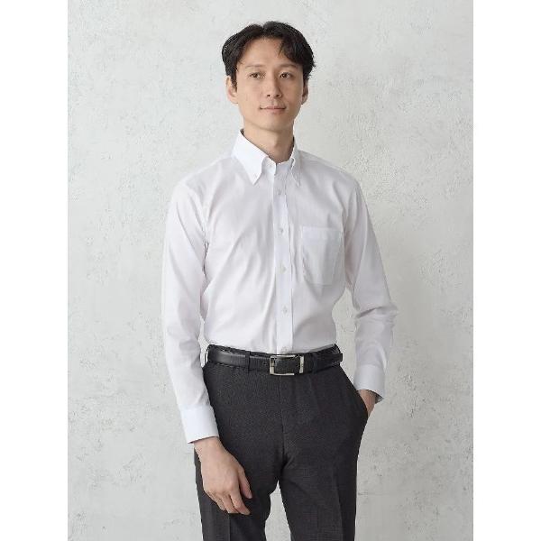 フォーマル シャツ 「ノンアイロン」長袖ワイシャツ「クラシコ」テックスブリッド　ホワイト/サックス ...