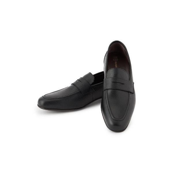 ビジネスシューズ シュリンクコインローファー　ブラック「本革」 メンズ