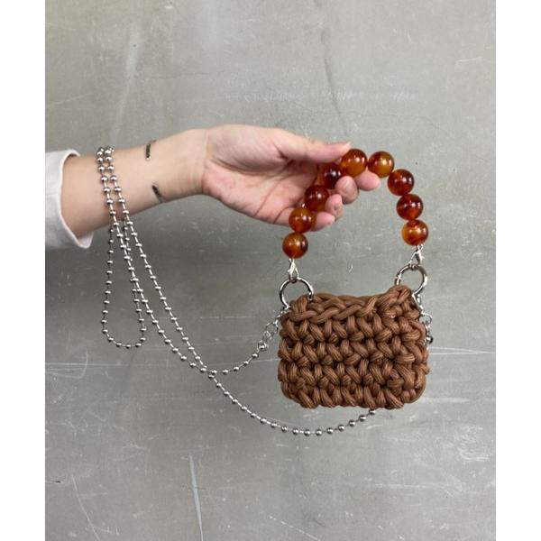 ハンドバッグ 透かし編みミニバッグ コンパクトバッグ ハンドバッグ ショルダーバッグ