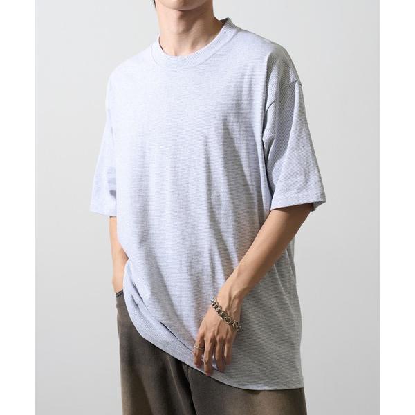 tシャツ 「CalCru」5.5oz マイクロストライプ Tシャツ ボーダーTシャツ UNTR メン...