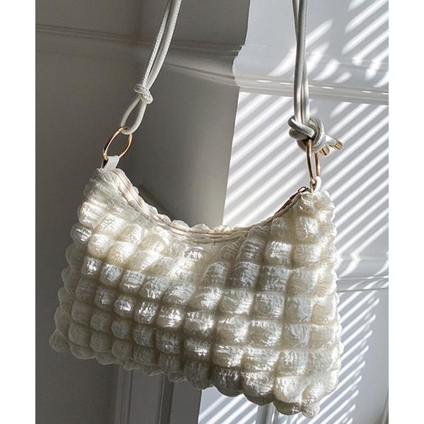 ショルダーバッグ バッグ ワッフル調軽量ショルダーバッグ レディース