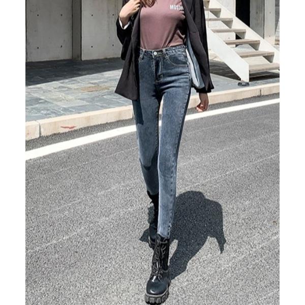 ジーンズ デニム デニムパンツ 伸縮性ありの足長スキニーデニム レディース