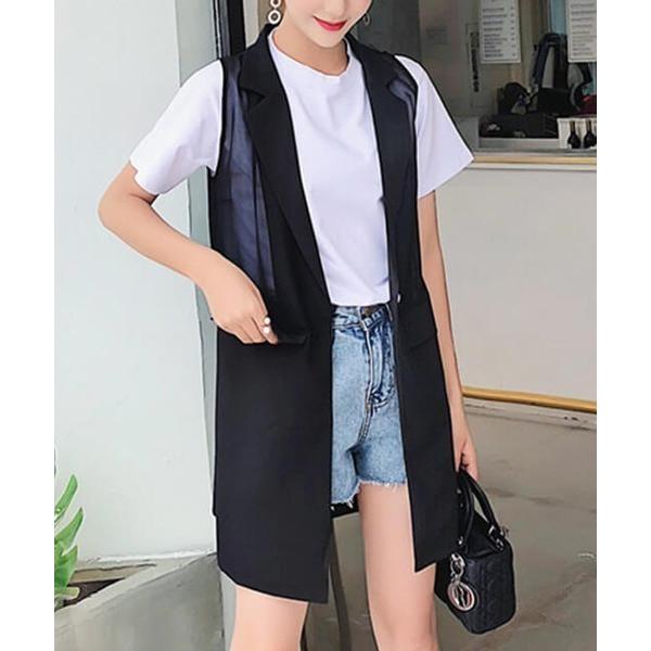 ベスト ジレ ノースリーブジレ ベスト・ジレ・ビスチェ レディース