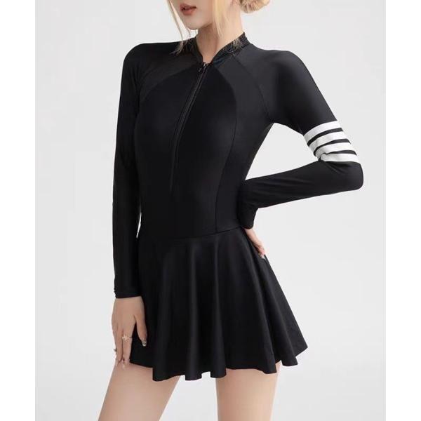 ラッシュガード ラインデザインワンピースラッシュガード レディース