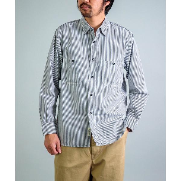 シャツ 「OMNIGOD mens / オムニゴッド」 ストライプセルヴィッジブロード ワークシャツ...