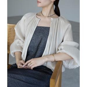 カーディガン ラメ楊柳 バルーンスリーブ ボレロカーディガン/結婚式 オケージョン レディース