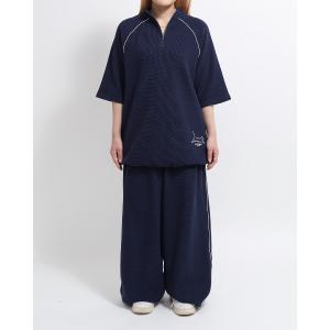 tシャツ ワッフルセットアップトップス/PIPING HALF ZIP TOPS メンズ
