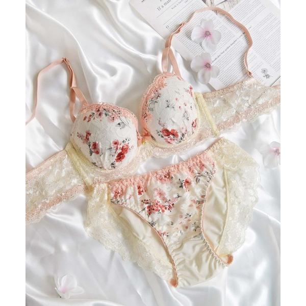 ブラジャー ショーツセット 「美谷間＆丸胸を叶える！ナチュ盛りメイクブラ♪」上下セット/A~D/脇高...