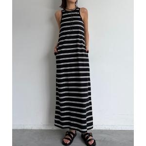 ワンピース パッド付きボーダーアメスリワンピース