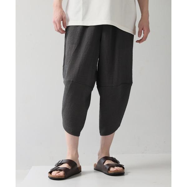 パンツ 楊柳 速乾ストレッチ サルエルクロップドパンツ メンズ レディース