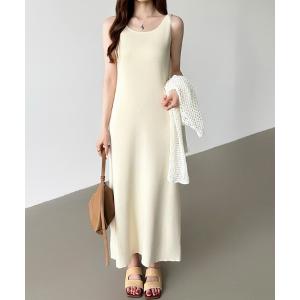 ワンピース 夏 大人ヘルシーな夏ワンピ。 ノースリーブワンピース ニット ワンピース ノースリーブ ロングワンピース
