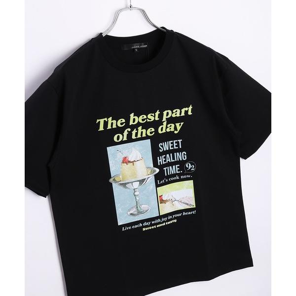 tシャツ レトロ イラストプリント 半袖Tシャツ オーバーサイズ 喫茶店 メンズ レディース