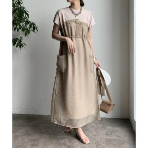 DouDou ワンピース 「WEB限定」カットジョーゼット異素材切替