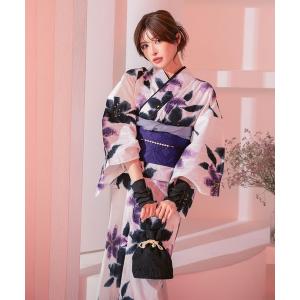 utatane 浴衣 浴衣3点セット 綿麻 紺色の麻の葉と鞠 レディース