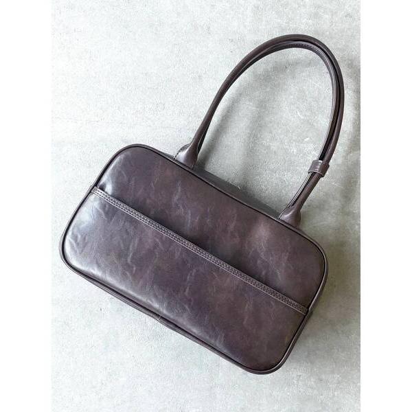 ボストンバッグ ヴィンテージフェイクレザーボストンバッグ レディース