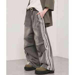 ジーンズ 「Alfred Alex」Vintage Side-Line Wide Denim Pants/サイドライン ワイドデニムパンツ