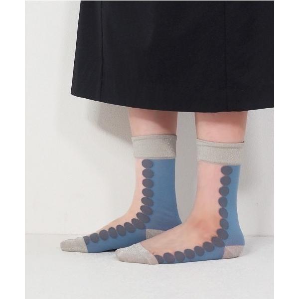 靴下 シースルーソックス(ギンガムチェック/ドット) レディース