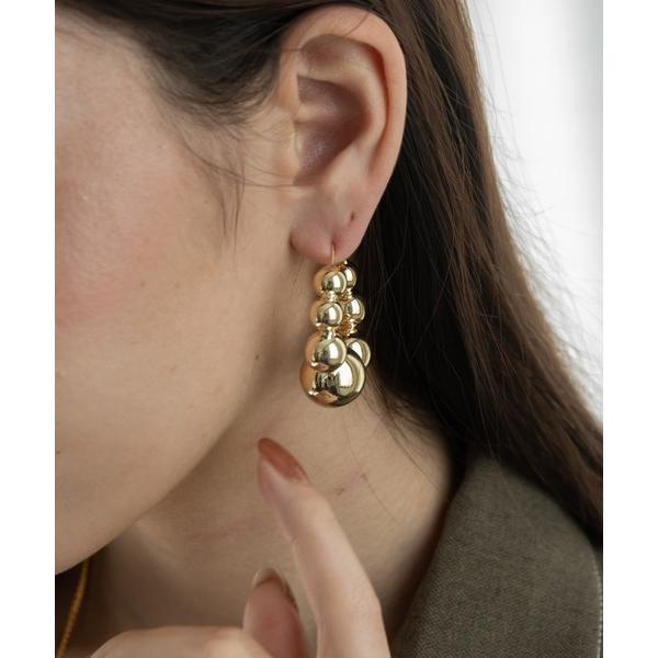 ピアス 金属アレルギー対応 ミディアムボールフープピアス M レディース