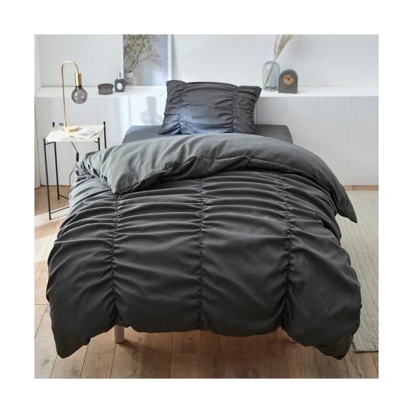 ベッド 寝具 ギャザー布団カバーセット（セミダブル）「フルーエ/大人可愛い」