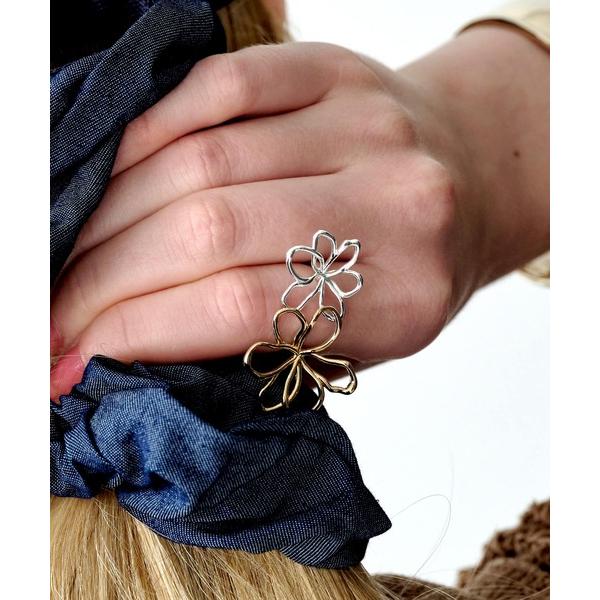 指輪 リング コンビカラーフラワーリング レディース