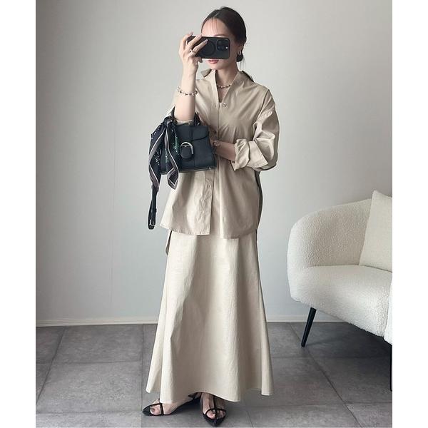 セットアップ 「2点セット」レザーライクシャツ＆スカート セットアップ レディース