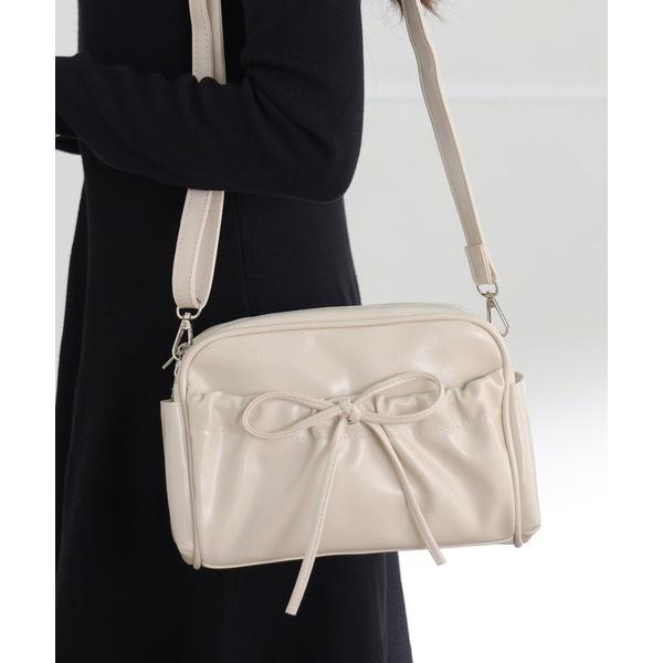 ショルダーバッグ バッグ 「500mlペットボトル収納可能」ショルダーバッグ リボン 3層構造 アリ...