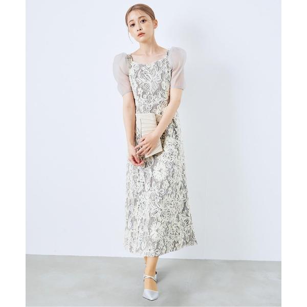 ドレス 「オケージョンドレス/結婚式/お呼ばれ」エンブロイダリーレースワンピース