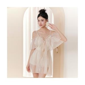 水着 ビッグフリル オフショルダー ワンピース 水着 レディース