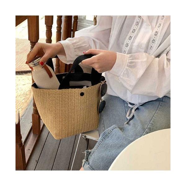 かごバッグ カゴバッグ 配色かごバッグ ショルダーバッグ ハンドバッグ