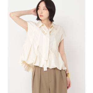 ブラウス シャツ 「daily CLIP」裾バルーンフレンチスリーブシャツ レディース