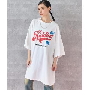 tシャツ レトロ POP ロゴ プリント ビッグ Tシャツ レディース