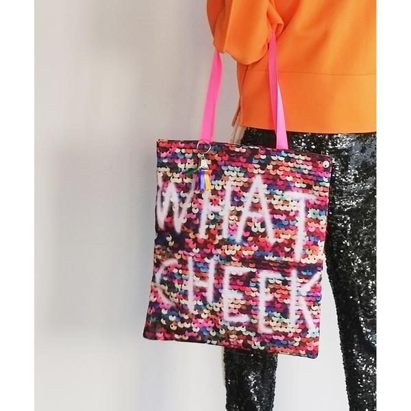 トートバッグ EM:cheek チーク　sequins print puff tote スパンコール...