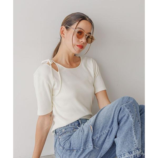 tシャツ 「適度な肌見せ」レイヤードライクリブ半袖T レディース