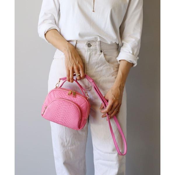 ハンドバッグ パイソンレザー ポシェット　ミニ バッグ