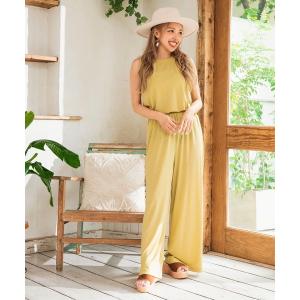 セットアップ 「セット」ノースリーブ トップス ＆ ギャザー リラックス ワイド パンツ カットソー セットアップ レディース