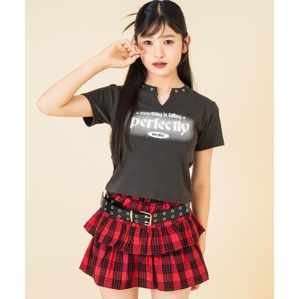tシャツ ハトメ ポイント ロゴ プリント ミニ Tシャツ トップス「キッズお揃い」 キッズ 子供服...