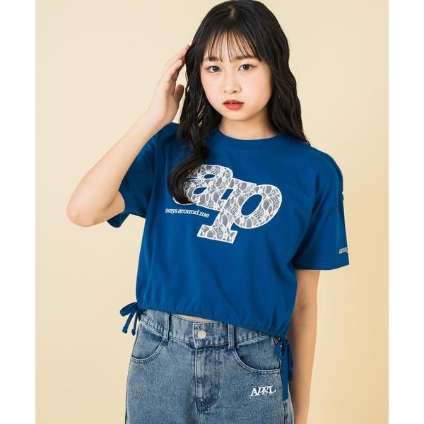 tシャツ レース ワッペン付き サイド リボン Tシャツ トップス「キッズお揃い」 キッズ 子供服 ...