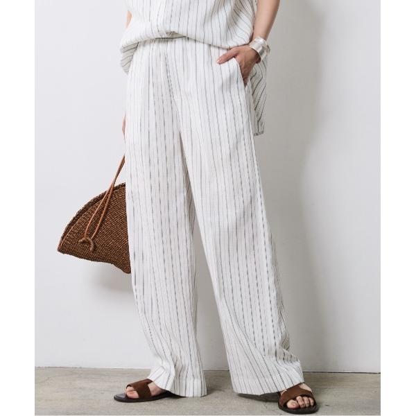 パンツ ストライプリラックスパンツ（ペチパンツ付）「大きいサイズ有」シックスタイル レディース