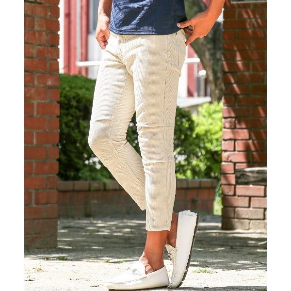 パンツ コーデュロイタック入りクロップドパンツ メンズ レディース