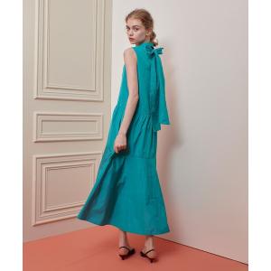 ワンピース 「LOULOU WILLOUGHBY」バックリボンタフタワンピース