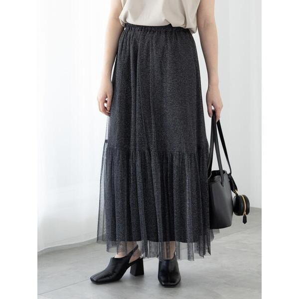 スカート ラメチュールギャザースカート