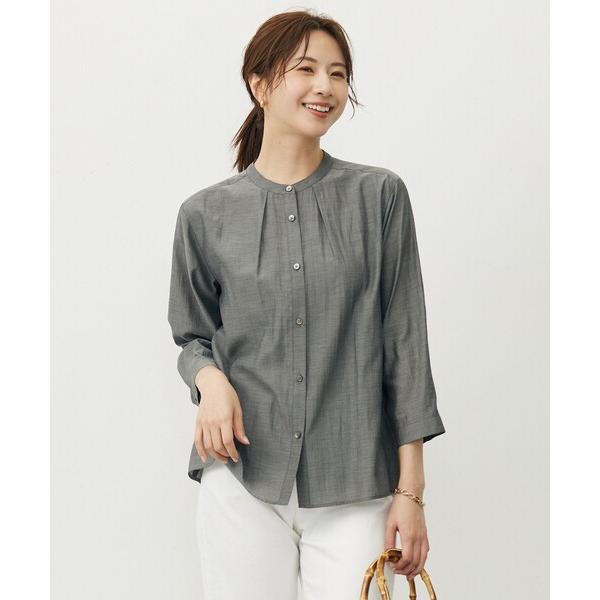 ブラウス シャツ 「洗える・速乾・接触冷感」リライムライトローン バックフレア ブラウス レディース